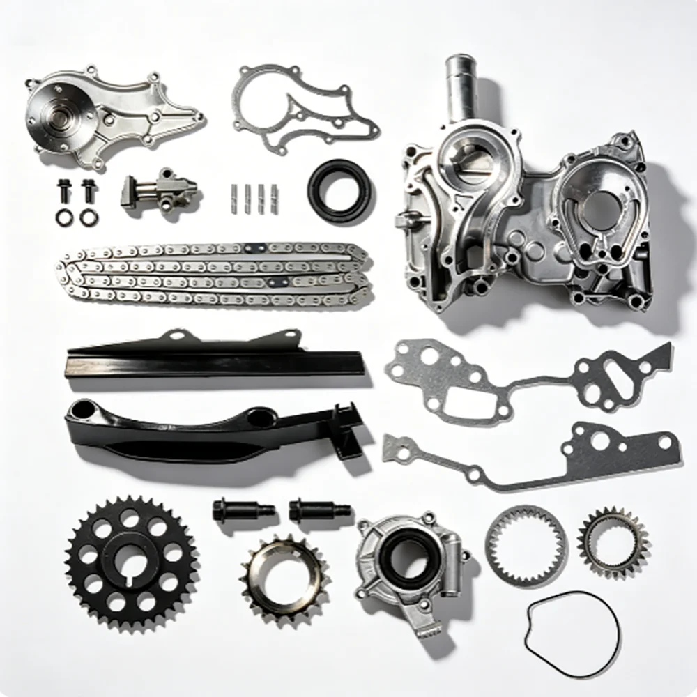 Timing Chain Cover Kit with Oil Pump 13523-38011 13521-38010 13506-38010 13540-38012 for Toyota 2.4L 22RE