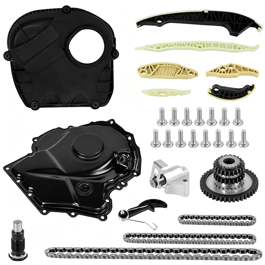 Timing Chain Kit with Timing Cover & Guides 06H103269H 06H109210AF for VW Audi EA888 Engine