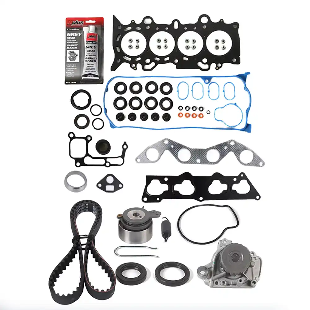 Engine Timing Belt Kit with Water Pump & Cylinder Head Gasket Set TBK220 BK312 2523120 MCA2272 for 2001-2005 Honda Civic 1.7L Engine